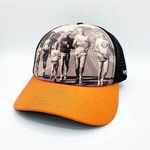 Boco Gear Technical Mesh Trucker Hat Runners Run For the Cure Orange Black EUC